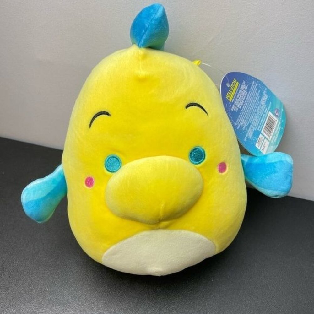 New Disney Squishmallows Little Mermain Flounder 8”